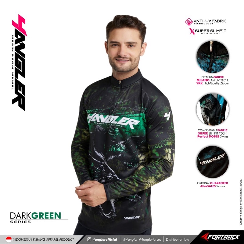 Jersey Mancing CUSTOM 4ANGLER DARK GREEN