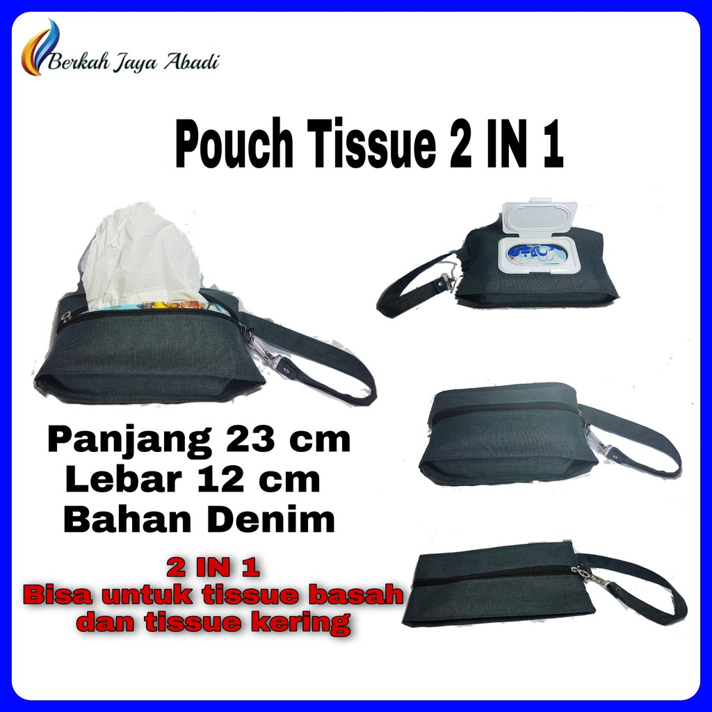 Pouch Tissue 2 IN 1 / Tempat Tissue Kering dan Tissue Basah