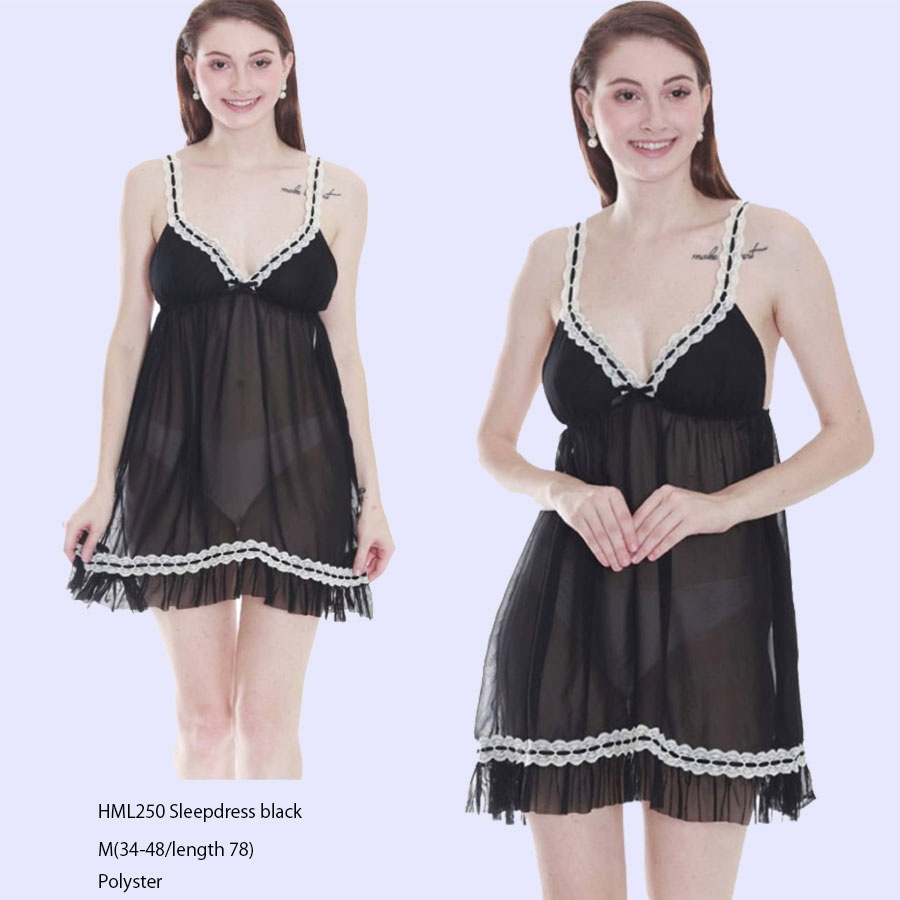 HM Lingerie Dress Black Baju Tidur Branded