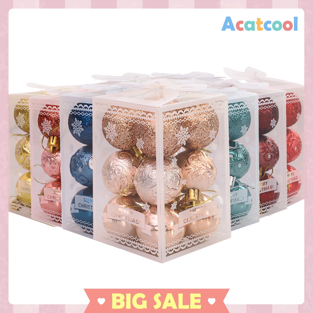12pcs Christmas Decorative Ball Shatterproof Tree Pendant Balls Ornaments