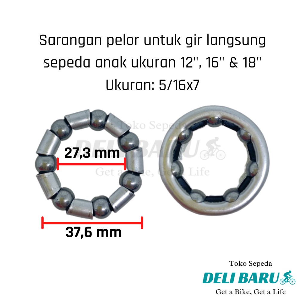 Sarangan pelor lahar gear tengah model gir langsung sepeda anak BMX 12 16 18 20