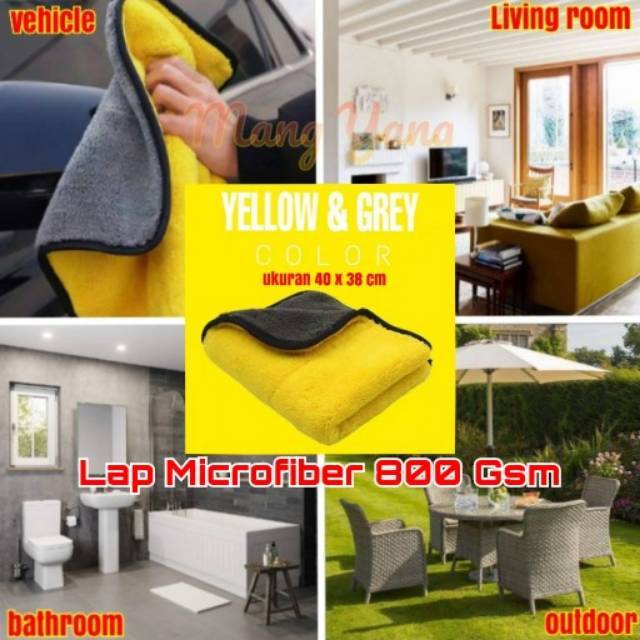 Lap Handuk Microfiber 2 sisi Serbaguna 800gsm 40 x 38 cm