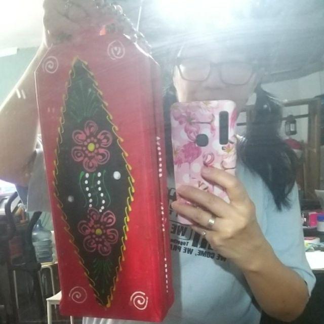 Congklak Kayu Lipat Motif Batik Plus Kerang Dakon Congkak Mokaota/mainan Anak / Tradisional