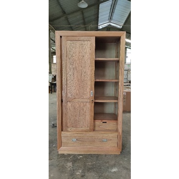 Lemari Almari 2 Pintu Kaca Sliding