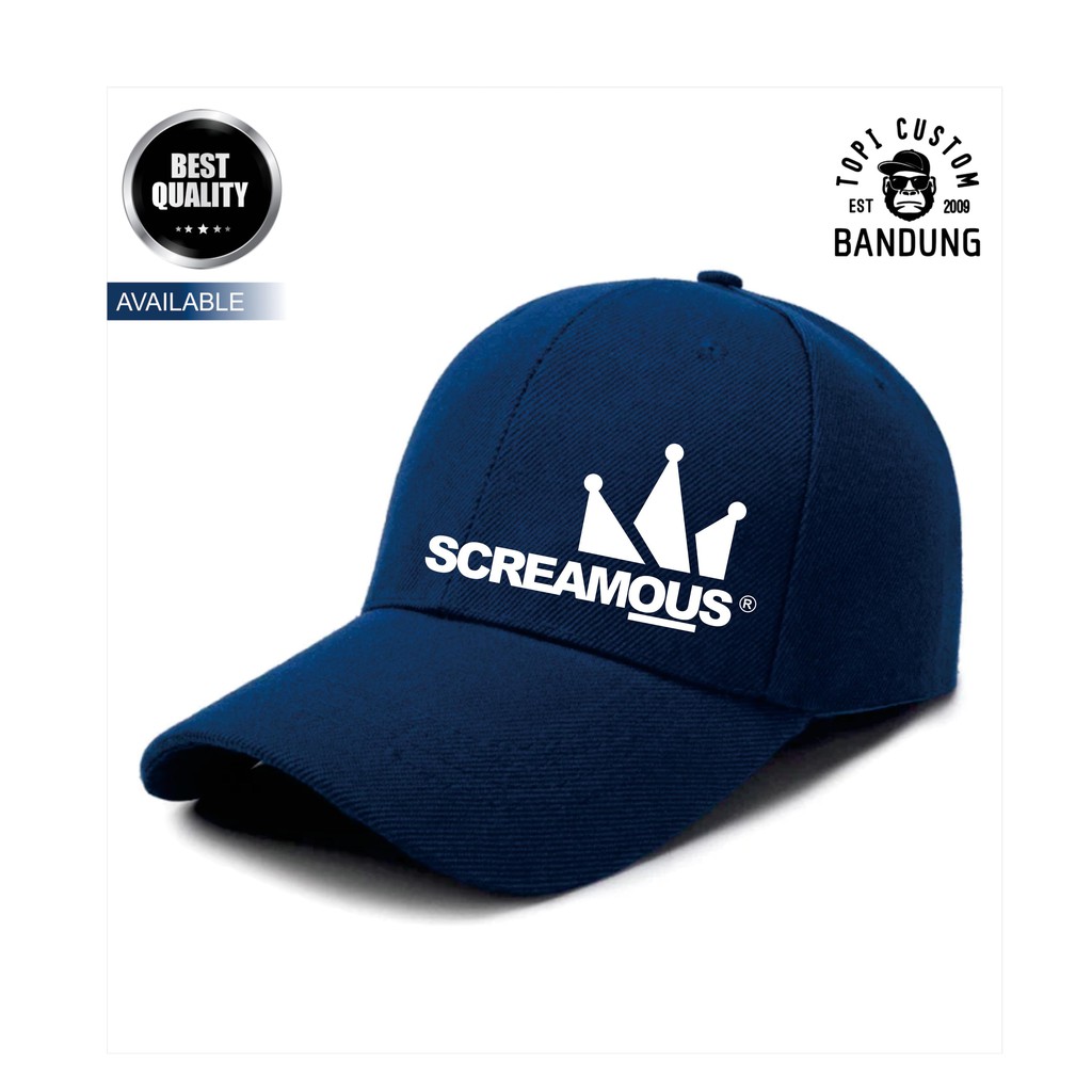 Topi Baseball  SCREAMOUS Pria Wanita Topi Jaring Jala SCREAMOUS Baseball Cap Bisa Tulis Nama Bisa COD Gratis Masker Original High Premium Quality