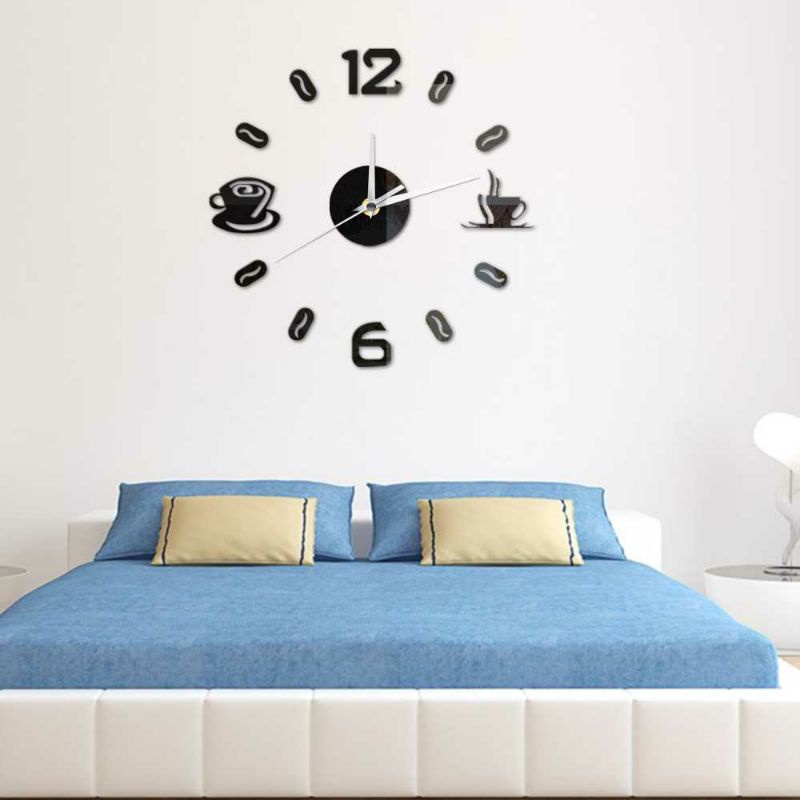 Taffware Jam Dinding DIY Giant Wall Clock 30cm Coffee Bell