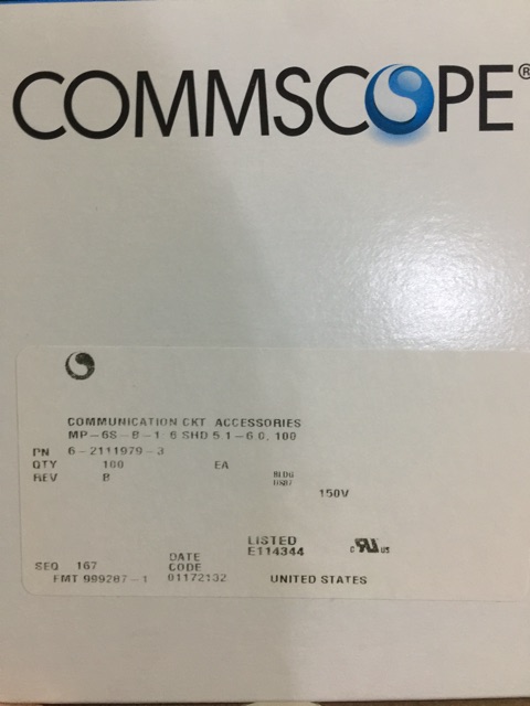 Konektor Commscope AMP RJ45 UTP Cat.6 | Connector LAN | Cat6 RJ 45 ORIGINAL