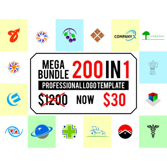 200 Premium Logo Template Bundle - Photoshop &amp; Illustrator