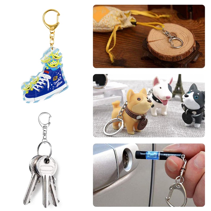 Siy Zinc Alloy Metal Blank Keyring Keychain Split Ring Keyfob Untuk Key Holder Rings Wanita Pria DIY Untuk Gantungan Kunci Untuk Kunci