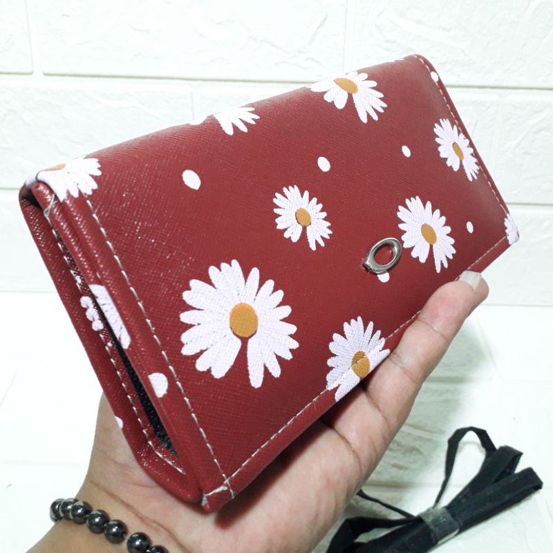 DOMPET WANITA LIPAT TALI PANJANG HARGA MURAH 024-Maroon
