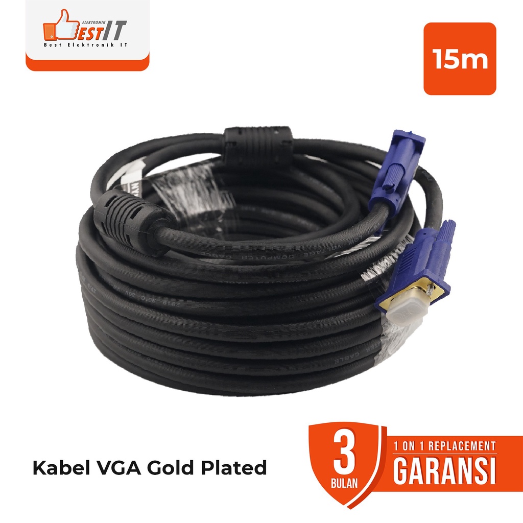 Kabel VGA Panjang 15 meter Gold Plated NYK