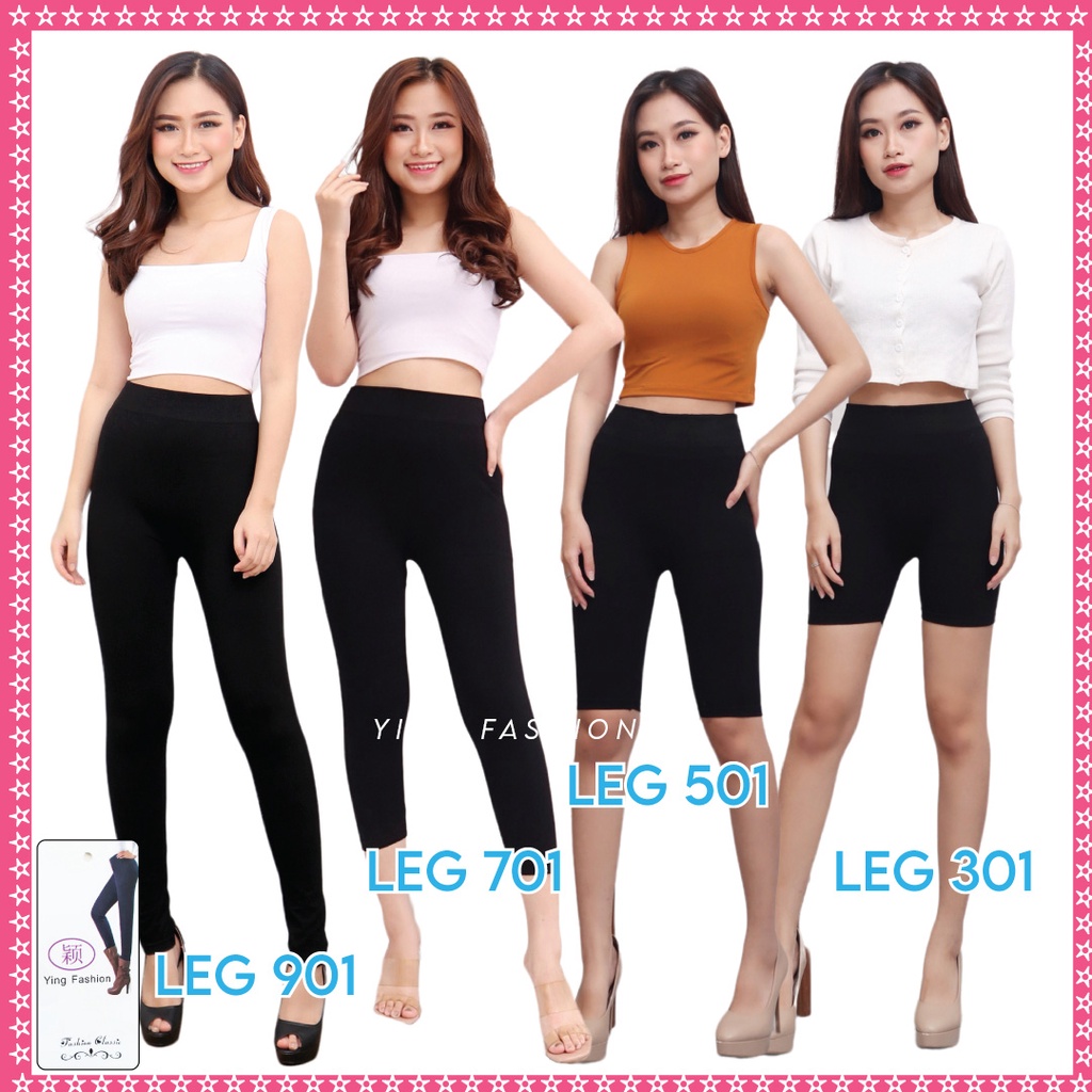 [Grosir Minim 6 pcs ] LEGGING PENDEK 501 SELUTUT / Legging wanita / legging pendek wanita  / legging All size Slim &amp; Jumbo &amp; SuperJUMBO Spandek Jumbo Size Fit / LEGGING IMPORT / LEGGING HITAM