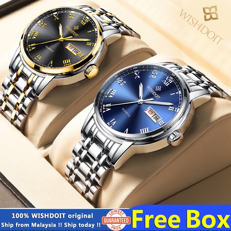 100%[Asal rasmi] WISHDOIT Couple Watch Set Original Jam Tangan Pasangan Lelaki/Perempuan/Wanita Men 