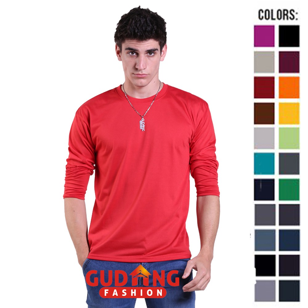 Kaos Lengan Panjang Polos Pria / Men Basic Long Sleeved Tshirts - Banyak Pilihan Warna PLS (COMB)