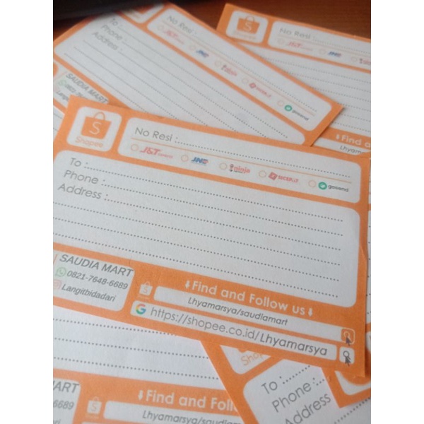 

label alamat costum toko