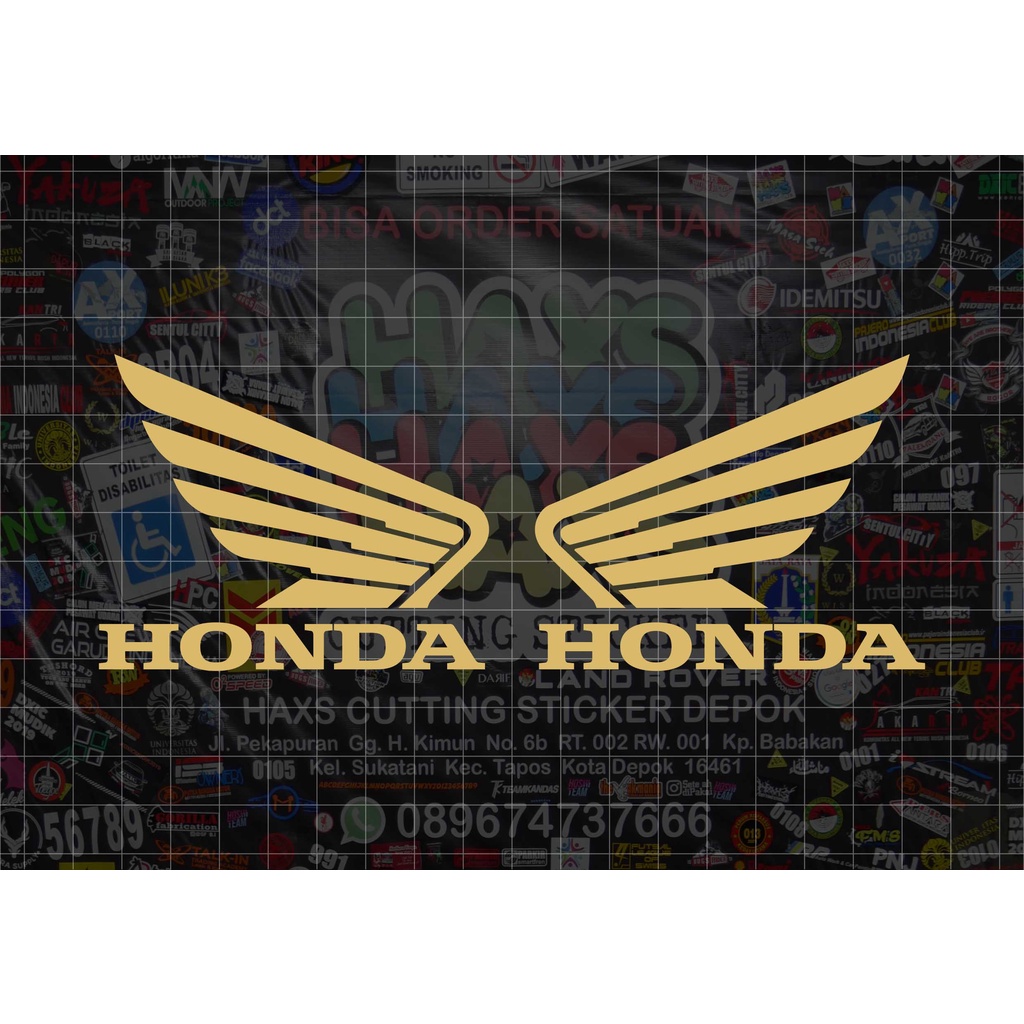 Cutting Sticker Logo Sayap Honda Sepasang Ukuran 8 Cm