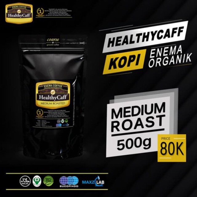 Kopi Enema Organik Medium Roasted Healthy Caff 500gr