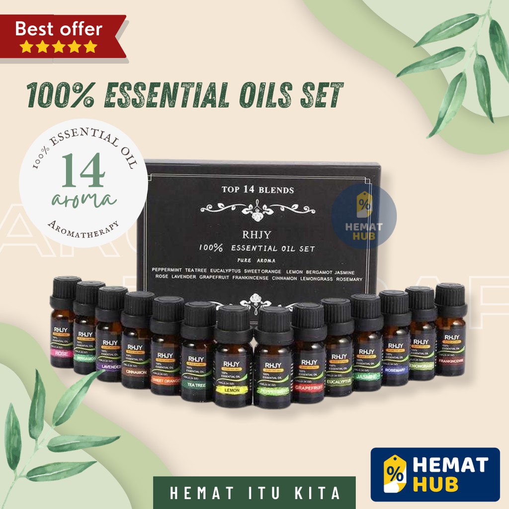 essential oil 10ml 6 8 12 14 pcs fragrance oil minyak esensial aroma diffuser humidifier hemathub