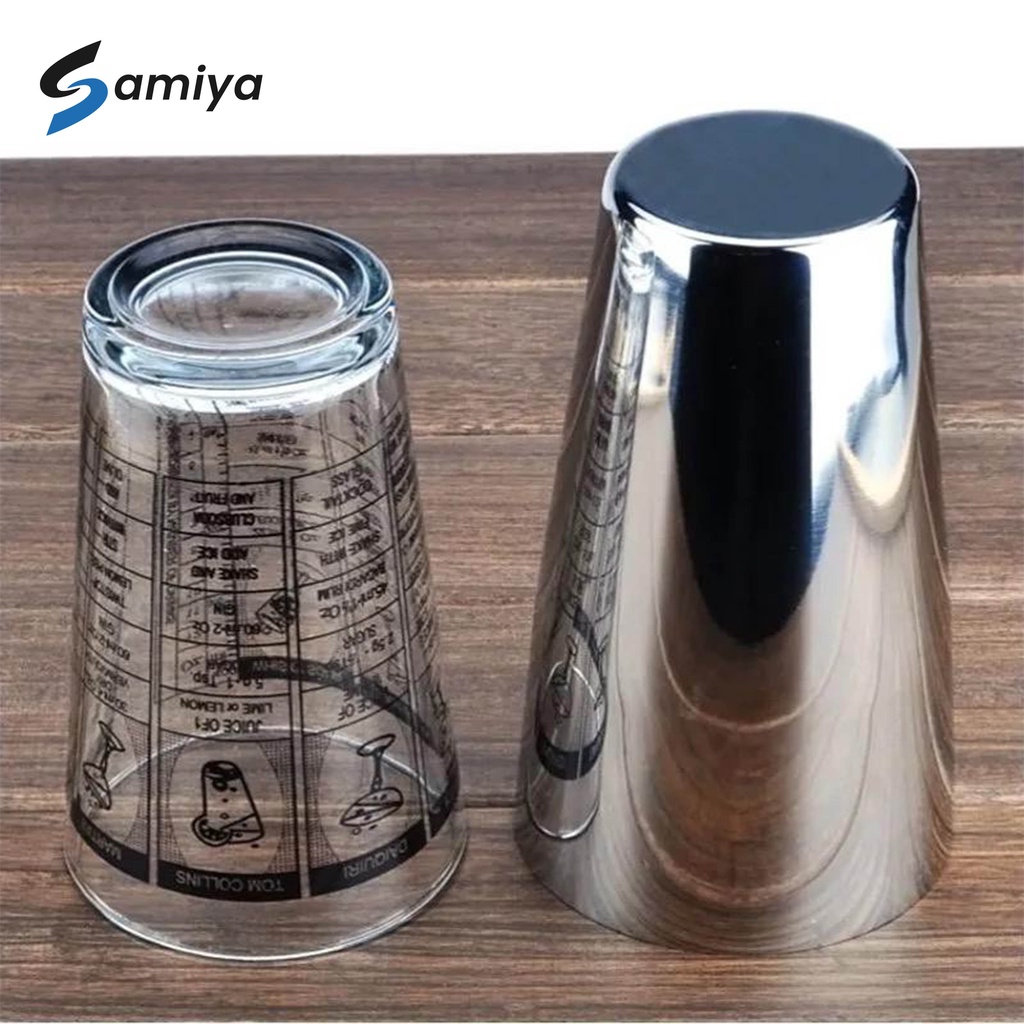 boston shaker glass cocktail recipe 400/750ml / pengocok minuman bar resto / barista bartender tools