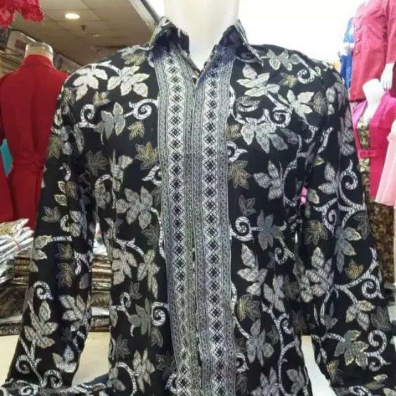 Kemeja pria  - Motif Paya silver