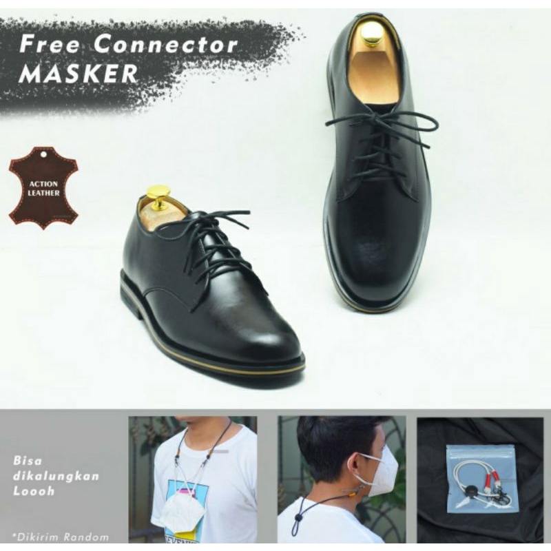 Sepatu Formal Pria Size JUMBO 38-46 Black Sepatu Kerja Formal Kantoran Kulit Keren OverSize Hitam, 44