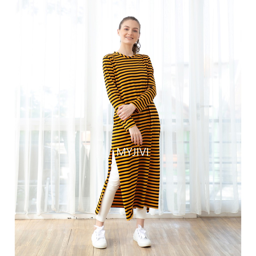 GHUMAISHA LONG TUNIC EDISI STRIPE