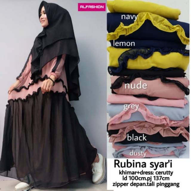 RUBINA SYARI gamis ceruty alfashion