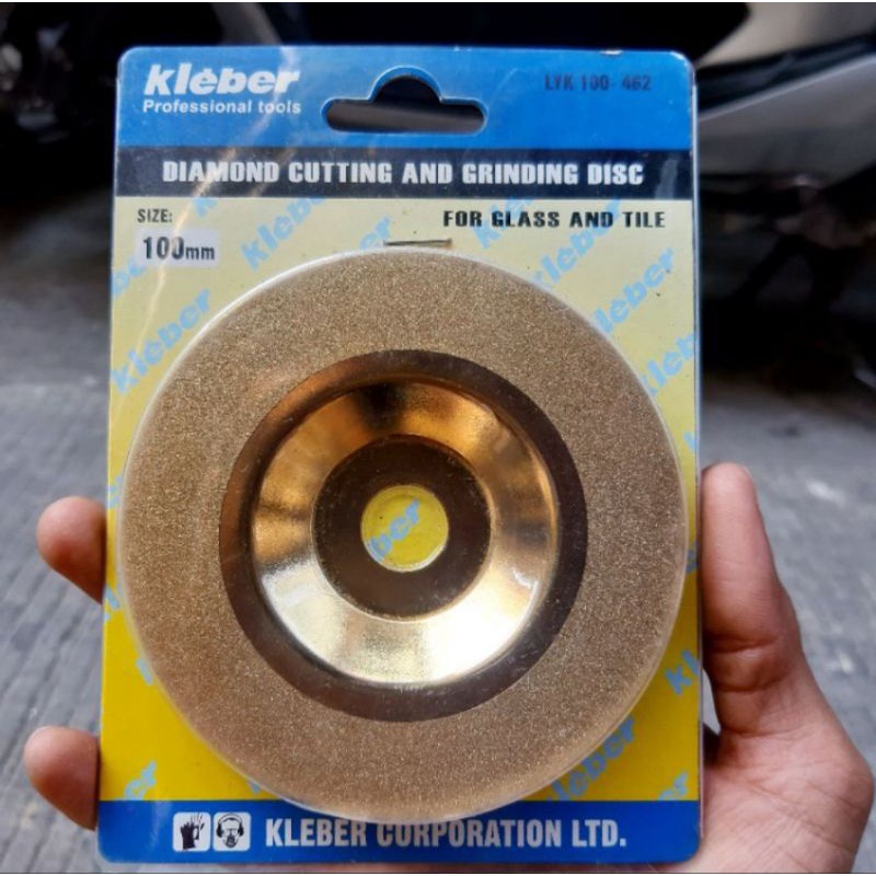 Kleber mata gerinda poles dan bevel kaca, granit marmer 4 inch mata gerinda potong dan poles kaca