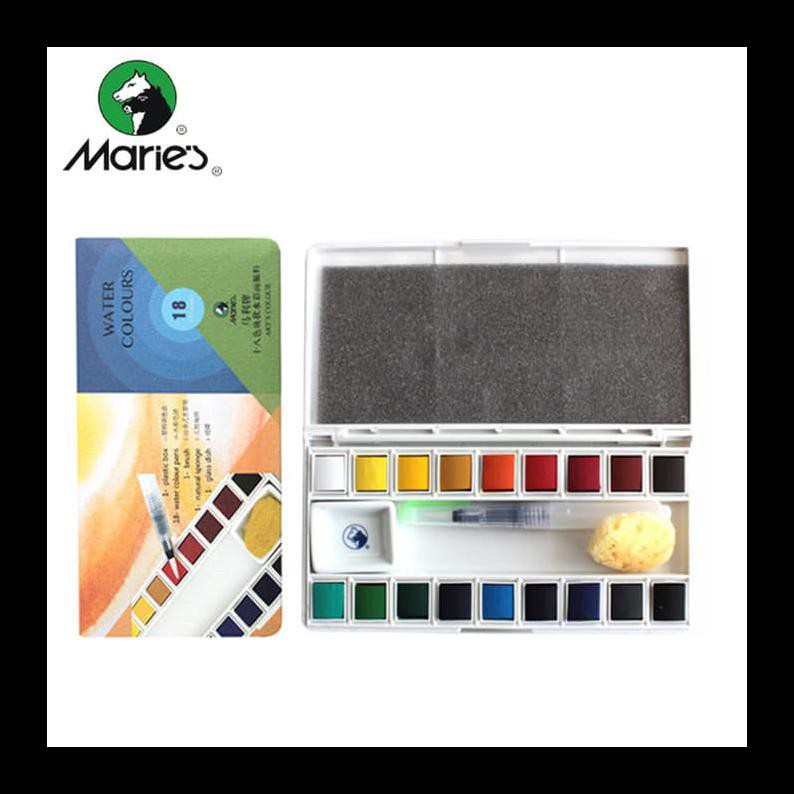 

READY STOK MARIES SOLID WATERCOLOR POCKET BOX SET 18 PERALATAN MELUKIS TERMURAH DAN TERBARU