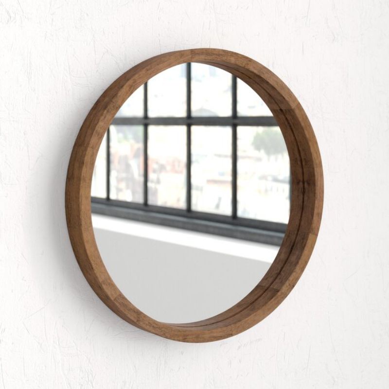 cermin bulat veneer cermin gantung cermin minimalis modern terbaru D 50