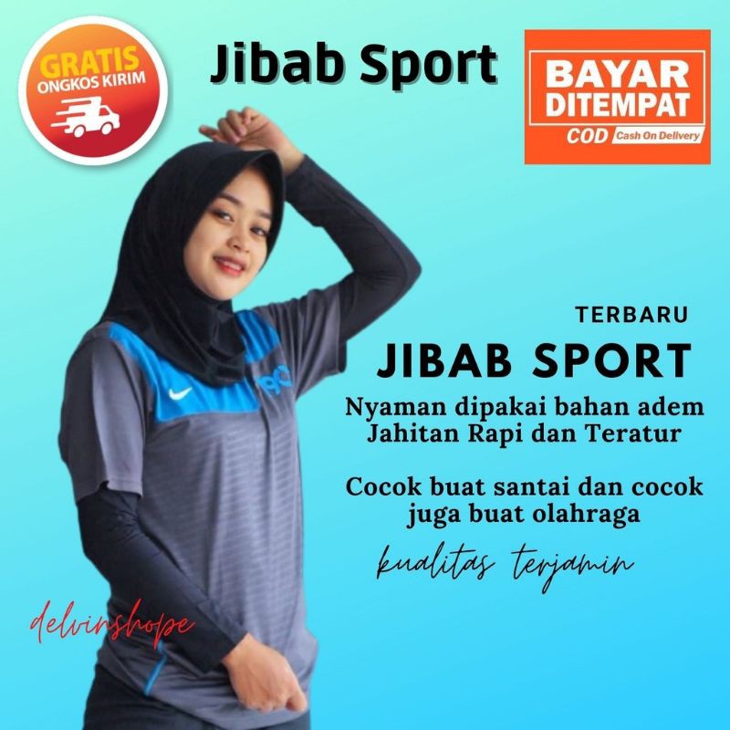 JILBAB BERGO SPORT/OLAHRAGA JILBAB HARIAN BRRGO VOLY BISA COD