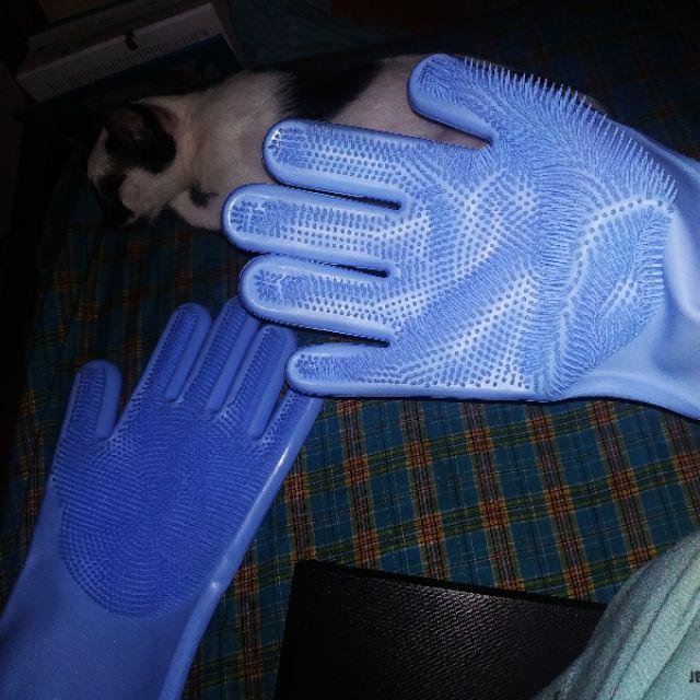 (sepasang) Sarung Tangan Cuci Piring Magic Silicone Cleaning Gloves Anti Panas