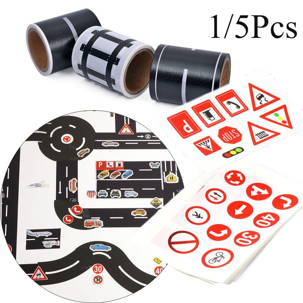 Suyo 1/5Pcs Tape Jalan Kereta Api DIY Intelligence Route Mark Study Road Signs Tool