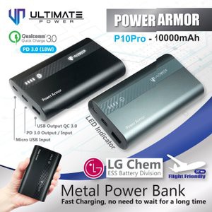 Power bank 10000mAh P10 Pro QC+PD Fast Charging Metal Ultimate Power  Original100%