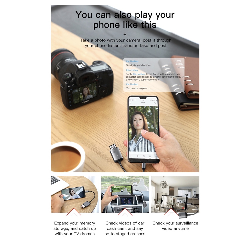 Card Reader Type C ke kartu memori SD dan kartu memori Micro SD P0G CAHUB