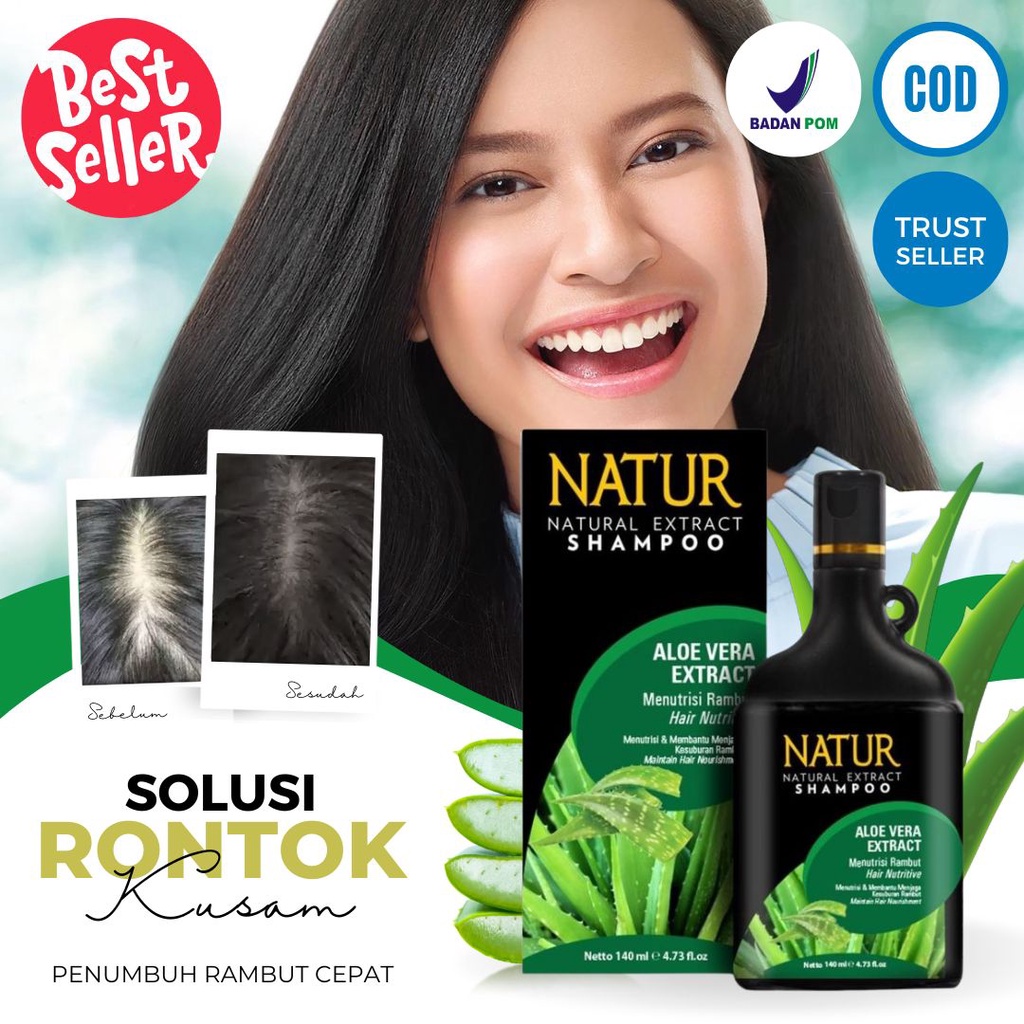 Shampo Natur Untuk Rambut Rontok Parah Dan Kering Aloe Vera Sampo Aloevera Pemanjang Penumbuh Hair L