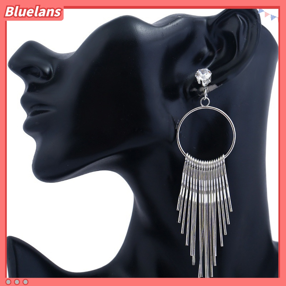 Anting Rumbai Panjang Bahan Logam Anti Alergi Untuk Wanita