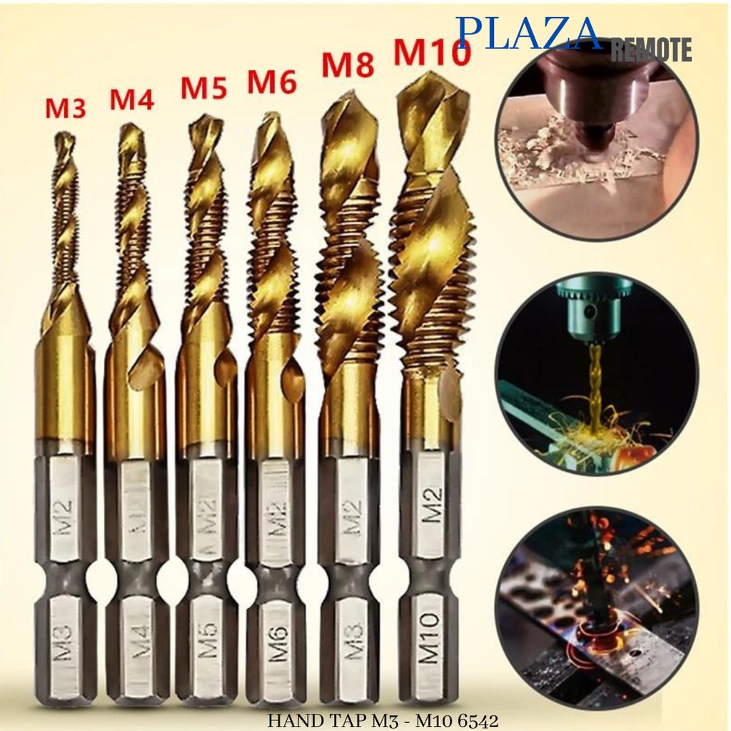 MATA BOR HAND TAP 6542 M3 - M10 TITANIUM UNTUK BOR BESI