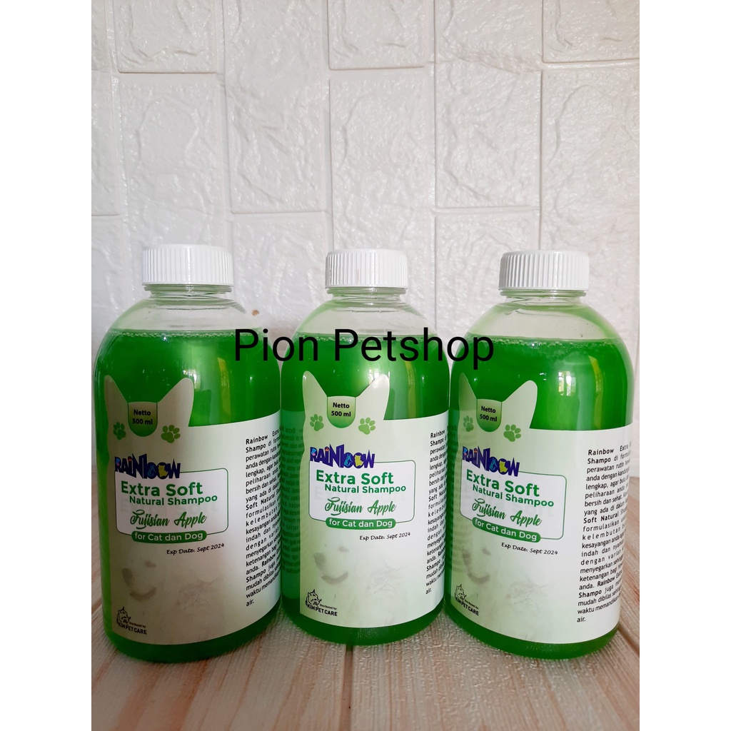 Rainbow Extra Soft Natural Shampo For Cat and Dog 500ml Tutup Ulir