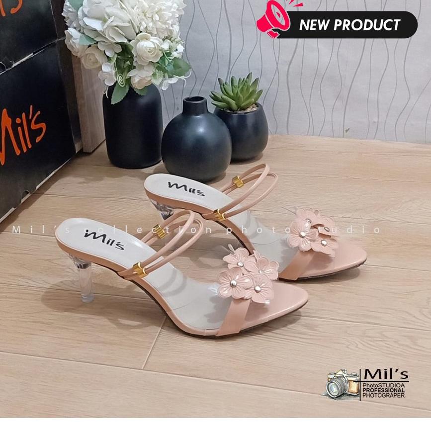 Paling Dicari.. Sandal Heels Kaca Wanita - CKR Shop - AR. 101 Sandal High Heels Kaca Bunga Sakura