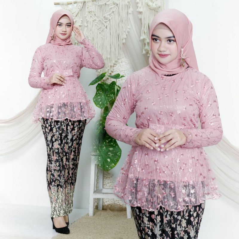 COD - KEBAYA MODERN - KEBAYA WISUDA - ATASAN KEBAYA MODERN - KEBAYA PESTA - KEBAYA KEKINIAN - KEBAYA KONDANGAN - KEBAYA BROKAT - SETELAN KEBAYA MODERN - SET KEBAYA WISUDA - KEBAYA LAMARAN - ATASAN KEBAYA NIKAHAN - KEBAYA-Dusty pink
