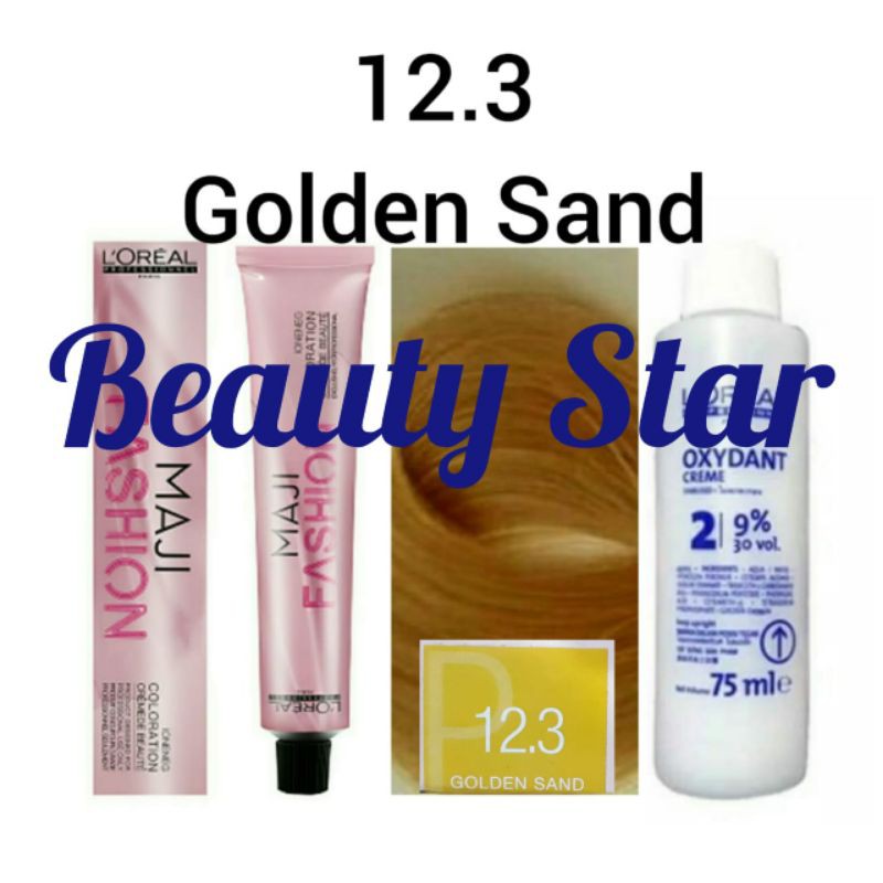 LOREAL MAJIFASHION NO. 12.3 GOLDEN SAND & OXYDANT 75ML