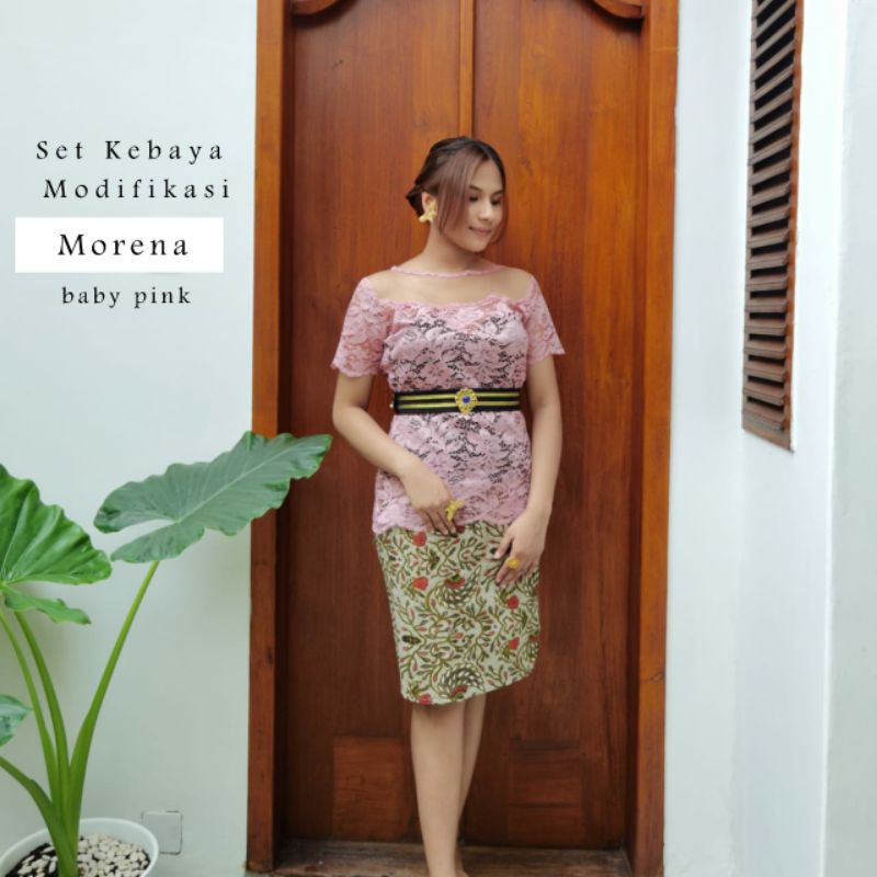 Kebaya Modifikasi Bali | Setelan Kebaya Morena tangan pendek