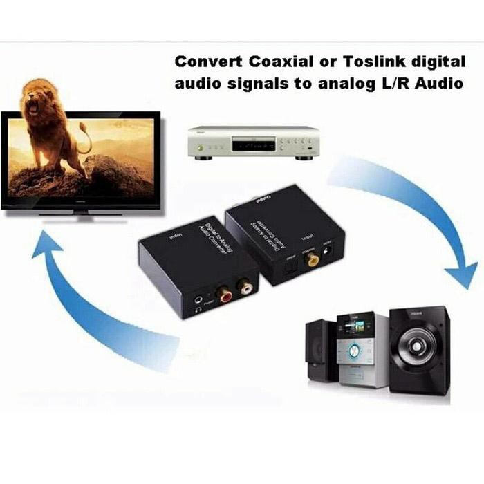 Paket Kabel Toslink 1.5M &amp; CONVERTER Optic Digital to RCA Analog Audio - Paket Hemat