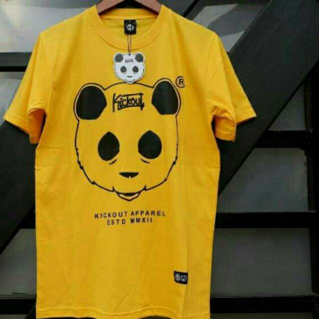 KAOS DISTRO murah gudang kaos bandung kick out yellow