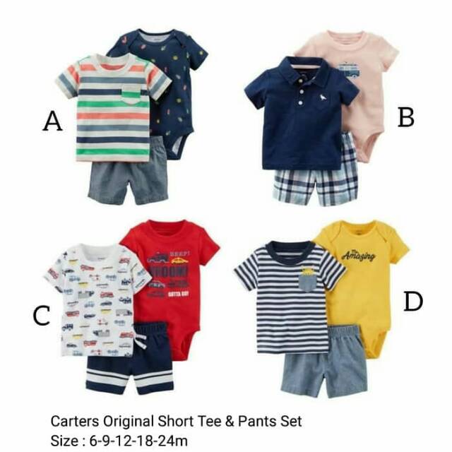 Carter's kaos jumper celana pendek bayi carter's ORIGINAL SET