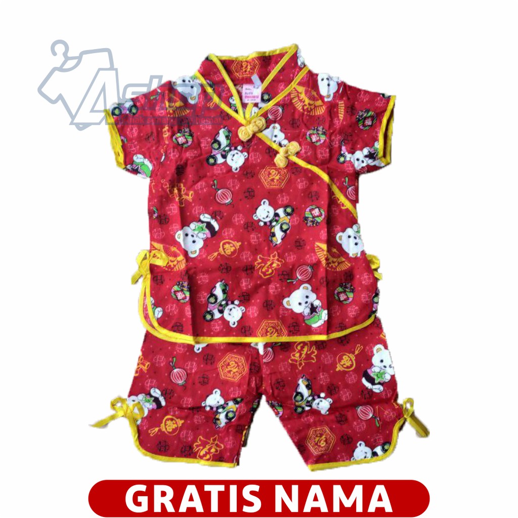 Baju Anak Setelan Model Cina Motif Mandarin Kaos Perempuan Murah Gratis Custom Nama