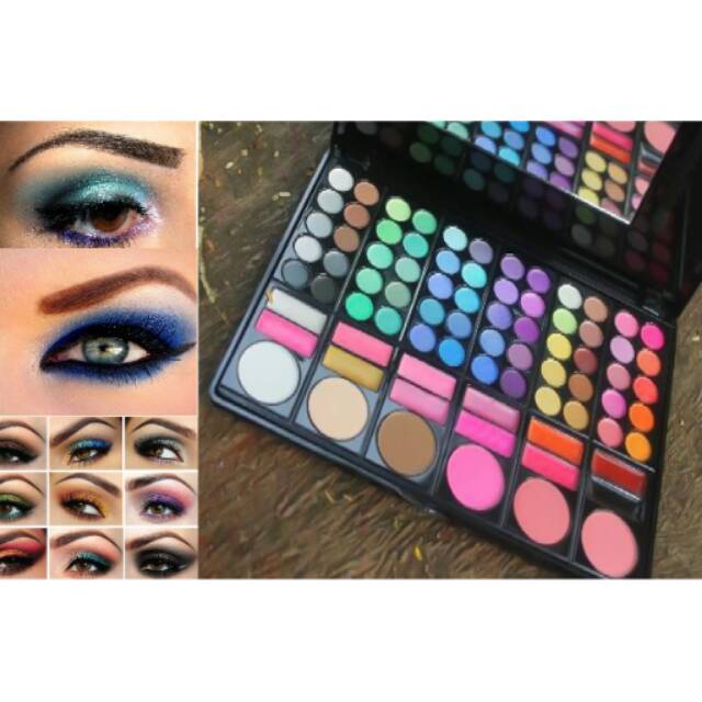 Aritra Palette Makeup Kit Set Box 78 Colour - Kotak Kosmetik Eyeshadow BlushOn Lipstick Shading