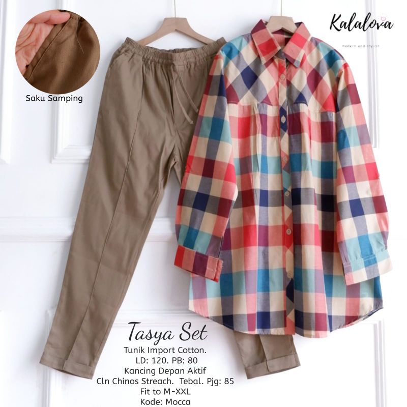 ROSY SET/ BRAVE SET / TASYA SET BY KALALOVA. SETELAN WANITA TERBARU-Tasya mocca