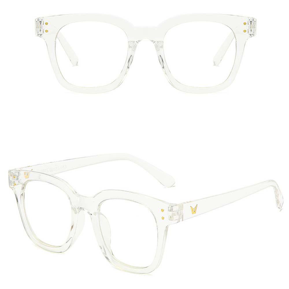 [Elegan] Kacamata Datar Temperamen Klasik Bingkai Besar PC Pria Kacamata Unisex Persegi